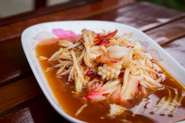 Salad thai style, Flavor hot spicy, Local food