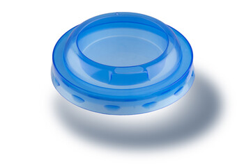 Blank plastic coffee package lid isolated on white