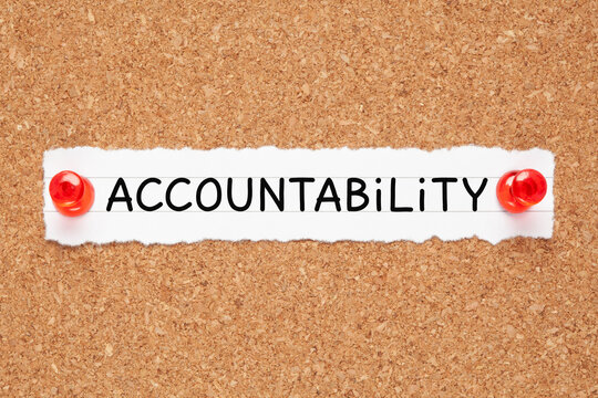 Word Accountability Cork Bulletin Board Concept