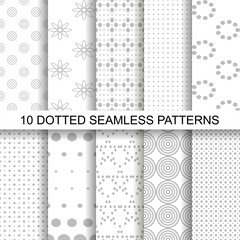 Set of soft seamless patterns with dots