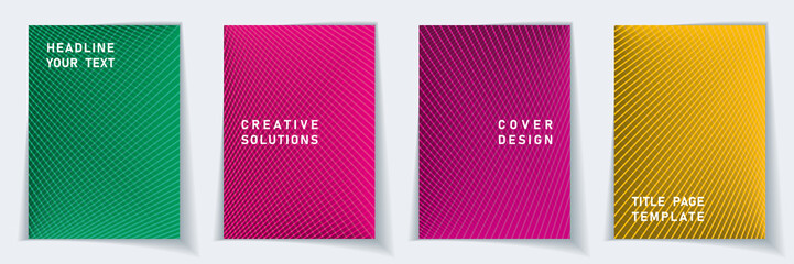 Cover page a4 layout vector design set. 