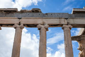 Antique greek temple column detail