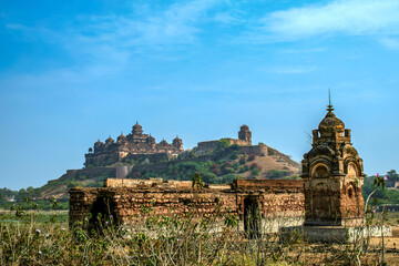 Fototapeta premium View of Datia Palace. Also known as Bir Singh Palace or Bir Singh Dev Palace. Datia. Madhya Pradesh, India.
