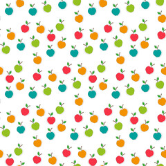 Colorful apples seamless vector pattern background