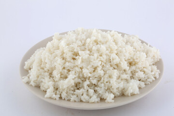 white rice plate