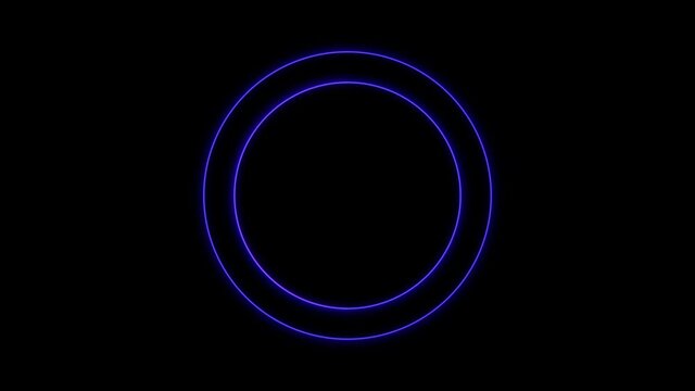 PNG Alpha.90s shines 2 cirles devided in two parts. Equalizer with easy music. Animation loop. Bright blue glare and flare.HUD circles technological glitch flickering.Type 2