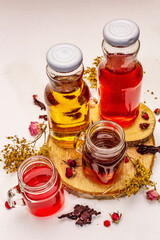 Kombucha in glass bottles