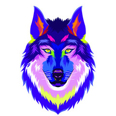 wolf head pop art illustration