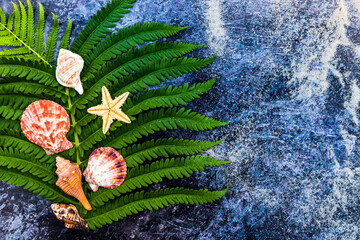 
Abstract blue horizontal background with a sprinkle of sand and a place for text, on the left side...