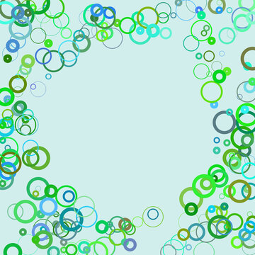 A modern frame with colorful randon circles