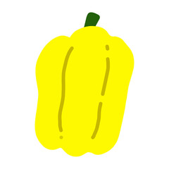 イエローパプリカのカラーイラスト素材【白背景】