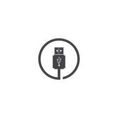 USB symbol logo vector icon