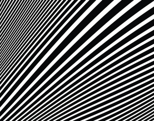  Line art optical art. Psychedelic background. Monochrome background. Optical illusion style. Black dark background. Modern pattern. Abstract graphic texture. Graphic ornament. Vector template