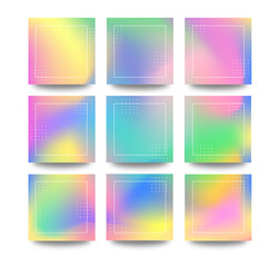 Social media grid post rainbow background