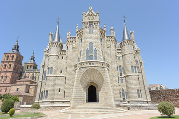 Fototapeta na wymiar Episcopal Palace of Astorga, Spain. 