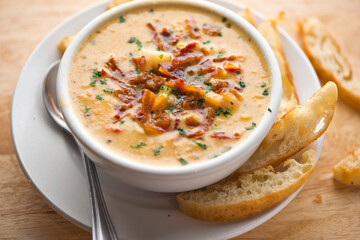 soup. Lentil and Split Pea Soup. Classic American Restaurant or Diner favorite. Homemade soup with chicken broth, noodles celery carrots seasoned with salt and pepper and garnished parsely.