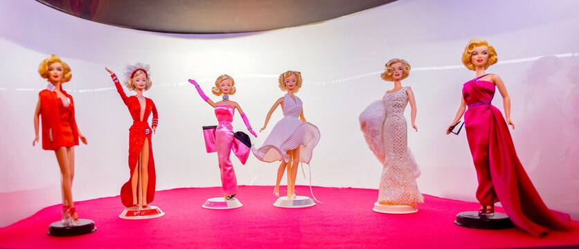 ROME, ITALY - MAY 7, 2016: Specially designed aoriginal Barbie doll at the exhibition in Rome. Barbie  brand belongs to the American toy-company Mattel, Inc