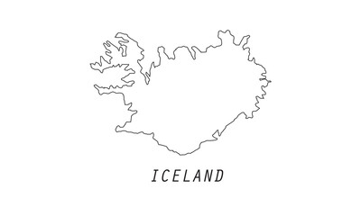 Iceland map outline country vector illustration