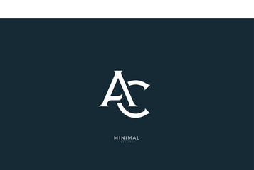Alphabet letter icon logo AC or CA - obrazy, fototapety, plakaty
