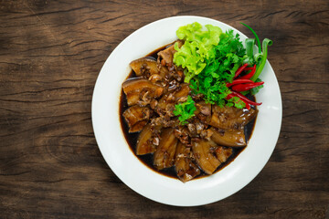Chashu Sweet Pork Belly Stewed in Brown Sauce (Thai Pork Sa-Tier style) Asian Foo