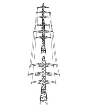 Electric pylons or electric towers concept
