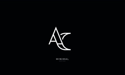 Alphabet letter icon logo AC or CA