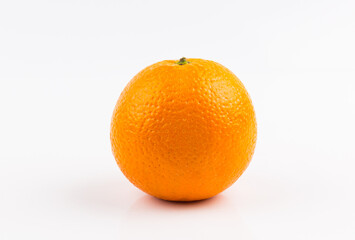 Ripe orange on white background + Clipping Path