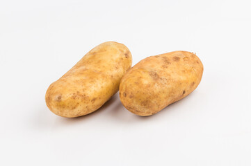 potato on white background close up