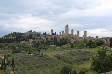 Fototapeta na wymiar San Gimignano Torri di San Gimignano Toscana Panorama Paesaggio 