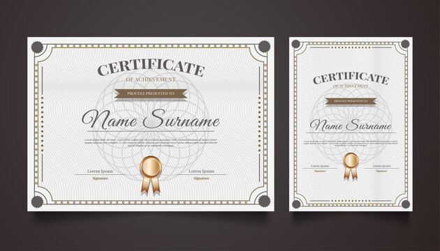 Luxury Certificate Template with Vintage Ornaments