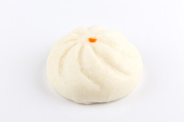 steamed stuff bun on white background