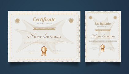Gold and White Certificate Template in Classic Style