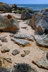 Praia Da Gale Beach spectacular rock formations on the Algarve coast Portugal