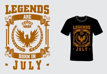 T-shirt design vector for those born in July