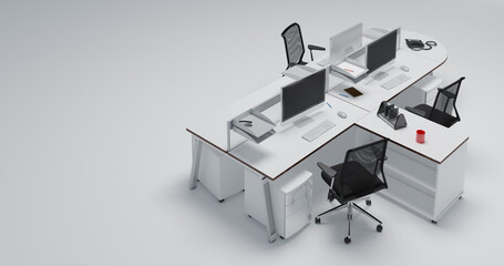 Fototapeta na wymiar office desk and chairs
