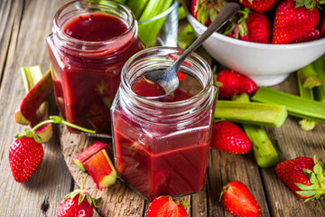 Homemade strawberry rhubarb jam