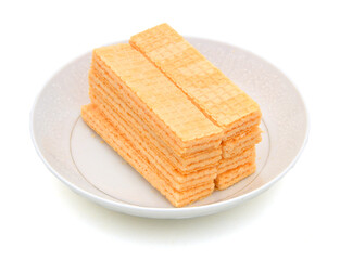 wafer sticks in plate on white background