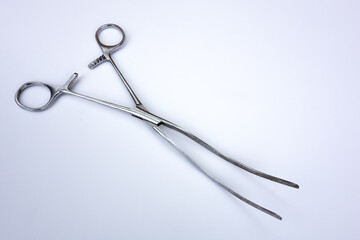 Medical clip on white isolate