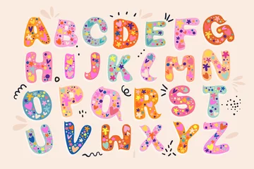  Hand drawn modern childish alphabet letters. Creative colorful design. All letters are isolated. © Irina