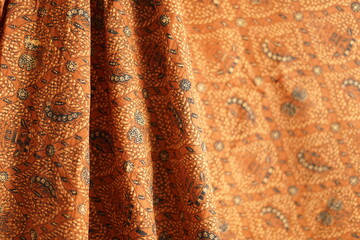 Batik Indonesian with various pattern. Batik is made either by drawing dots and lines.