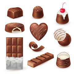 Sweet Chocolate Background. Happy chocolate Day greeting. Menu Food Dessert. Vector illustration EPS10.