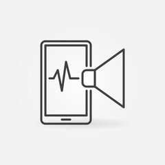 Smartphone Speaker Repair or Replacement vector outline concept icon or design element