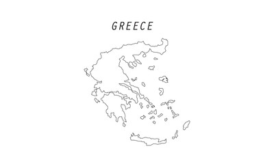 Greece map outline country vector illustration