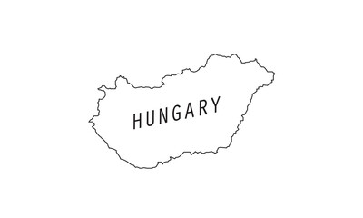 Hungary map outline country vector illustration