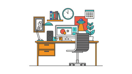 Workplace vector illustration