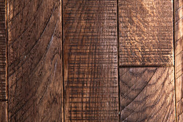structure of dark brown parquet on the floor in the living room of a country house