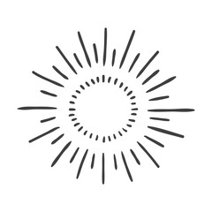 sun burst doodle isolated on white