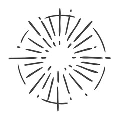 Obraz premium sun burst doodle isolated on white