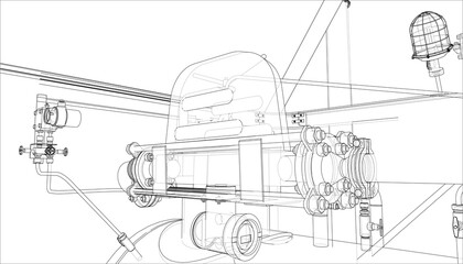 Sketch of industrial equipment