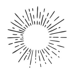 Obraz premium sun burst doodle isolated on white